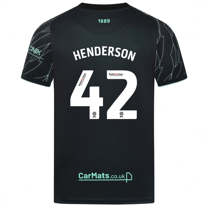 Niño Fútbol Camiseta Peyton Henderson #42 Negro Verde 2ª Equipación 2024/25