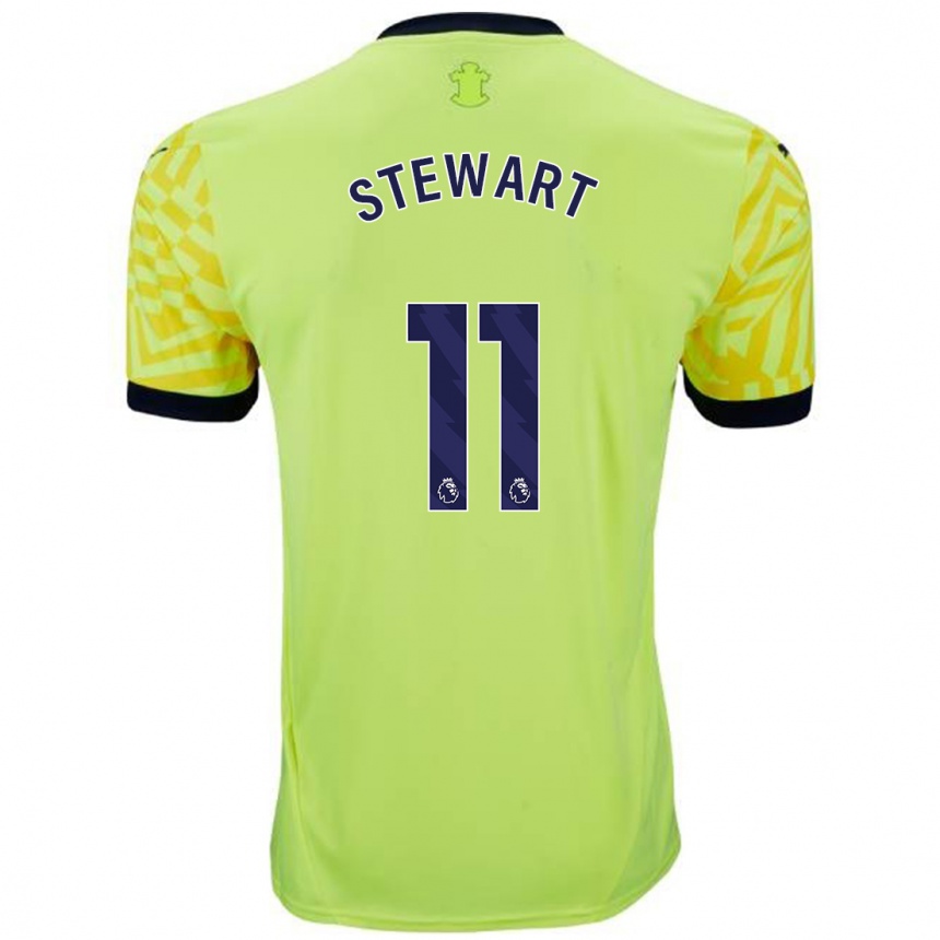 Niño Fútbol Camiseta Ross Stewart #11 Amarillo 2ª Equipación 2024/25