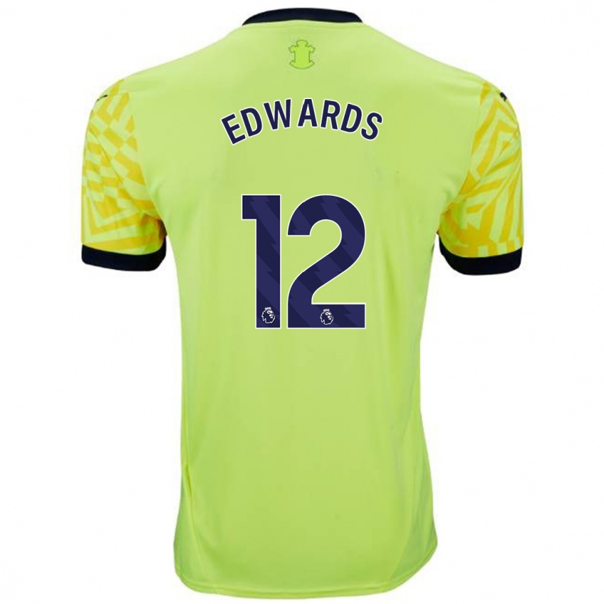 Niño Fútbol Camiseta Ronnie Edwards #12 Amarillo 2ª Equipación 2024/25