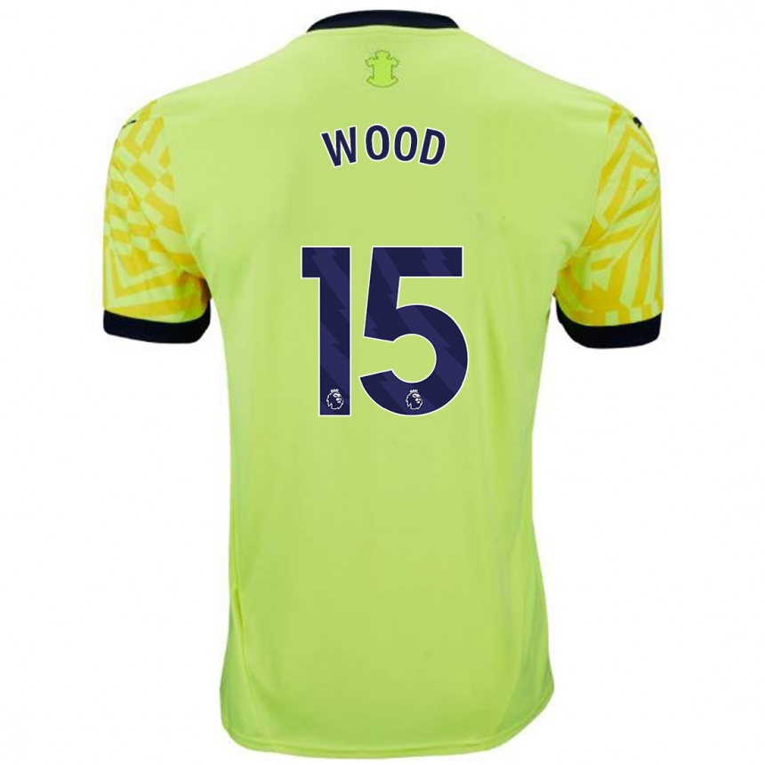 Niño Fútbol Camiseta Nathan Wood #15 Amarillo 2ª Equipación 2024/25