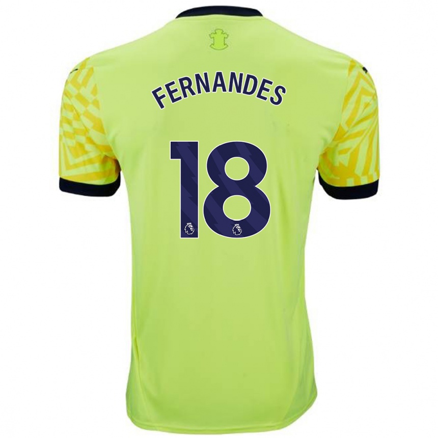 Niño Fútbol Camiseta Mateus Fernandes #18 Amarillo 2ª Equipación 2024/25