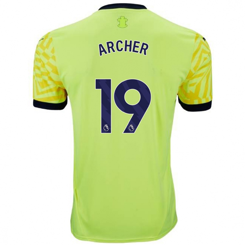 Niño Fútbol Camiseta Cameron Archer #19 Amarillo 2ª Equipación 2024/25