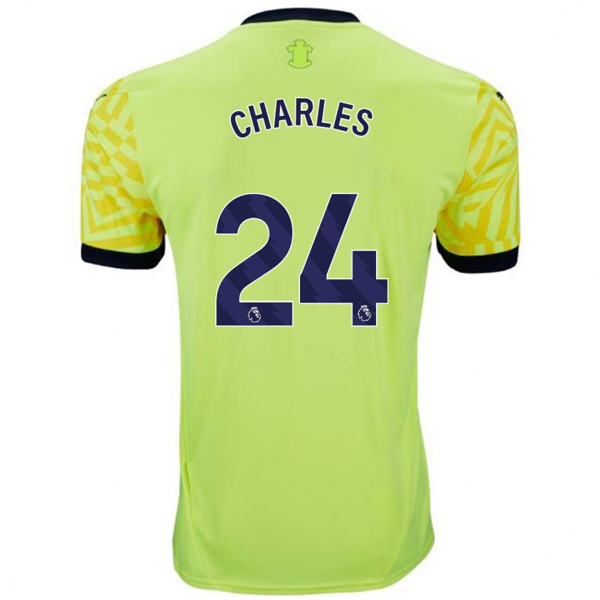 Niño Fútbol Camiseta Shea Charles #24 Amarillo 2ª Equipación 2024/25