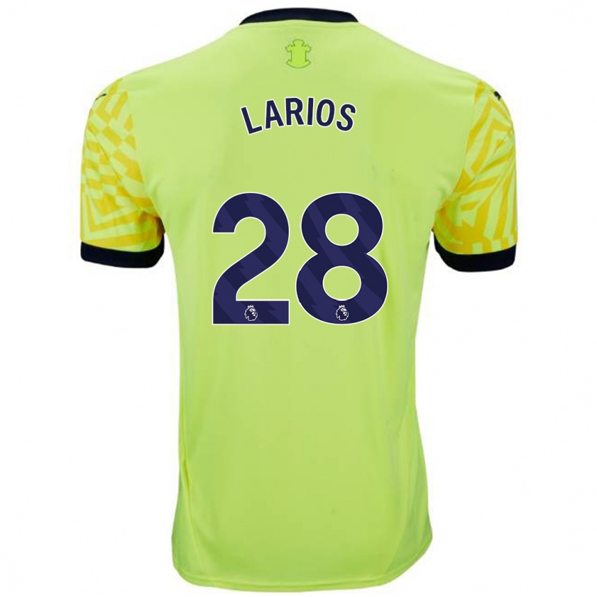 Niño Fútbol Camiseta Juan Larios #28 Amarillo 2ª Equipación 2024/25