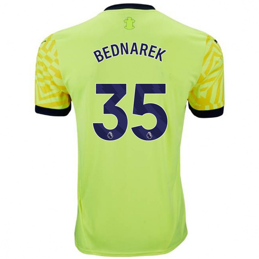 Niño Fútbol Camiseta Jan Bednarek #35 Amarillo 2ª Equipación 2024/25