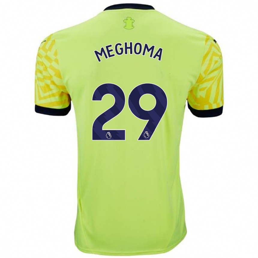 Niño Fútbol Camiseta Jayden Meghoma #29 Amarillo 2ª Equipación 2024/25