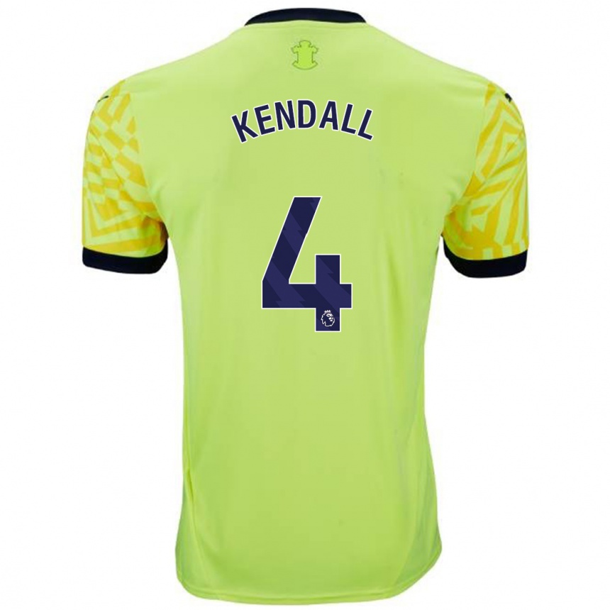 Niño Fútbol Camiseta Lucia Kendall #4 Amarillo 2ª Equipación 2024/25