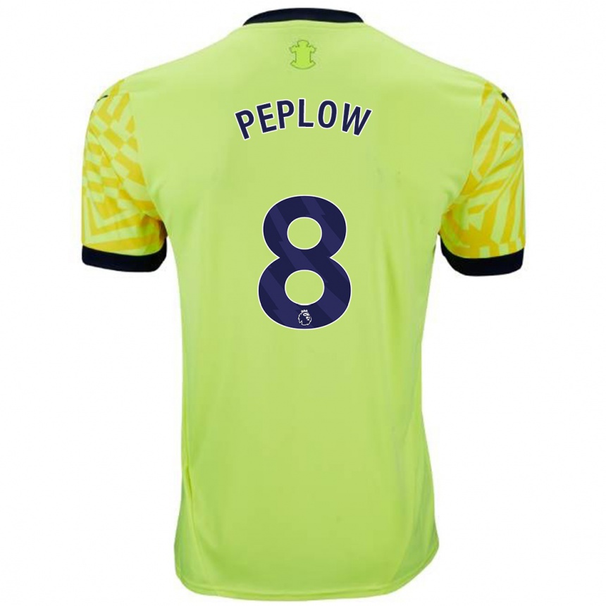 Niño Fútbol Camiseta Chloe Peplow #8 Amarillo 2ª Equipación 2024/25