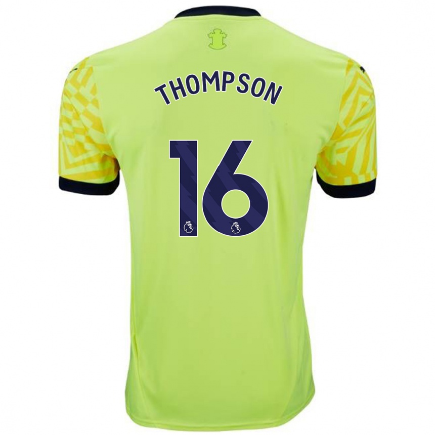 Niño Fútbol Camiseta Emma Thompson #16 Amarillo 2ª Equipación 2024/25