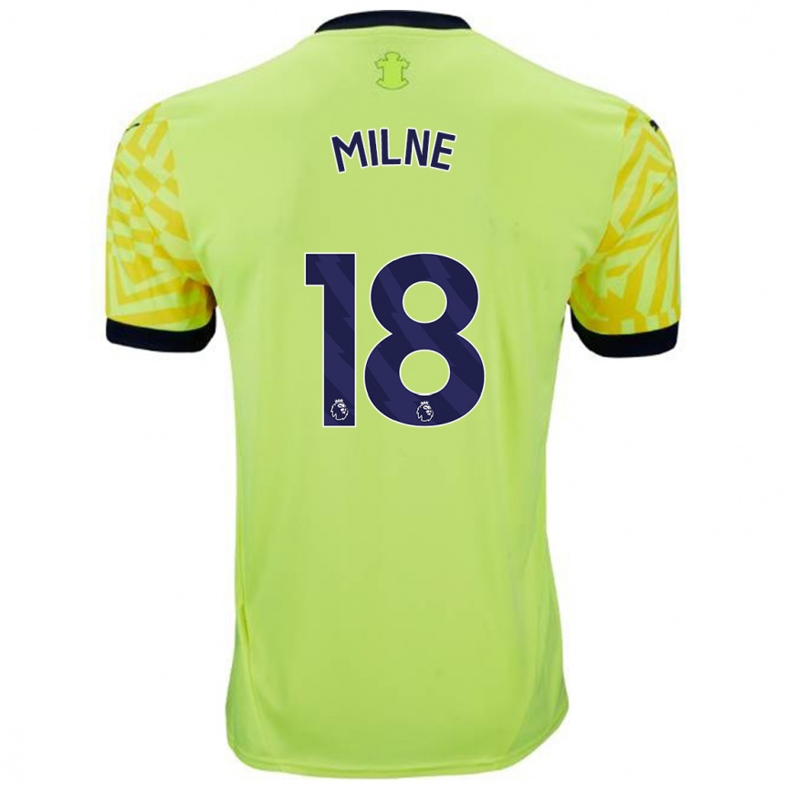 Niño Fútbol Camiseta Isabel Milne #18 Amarillo 2ª Equipación 2024/25