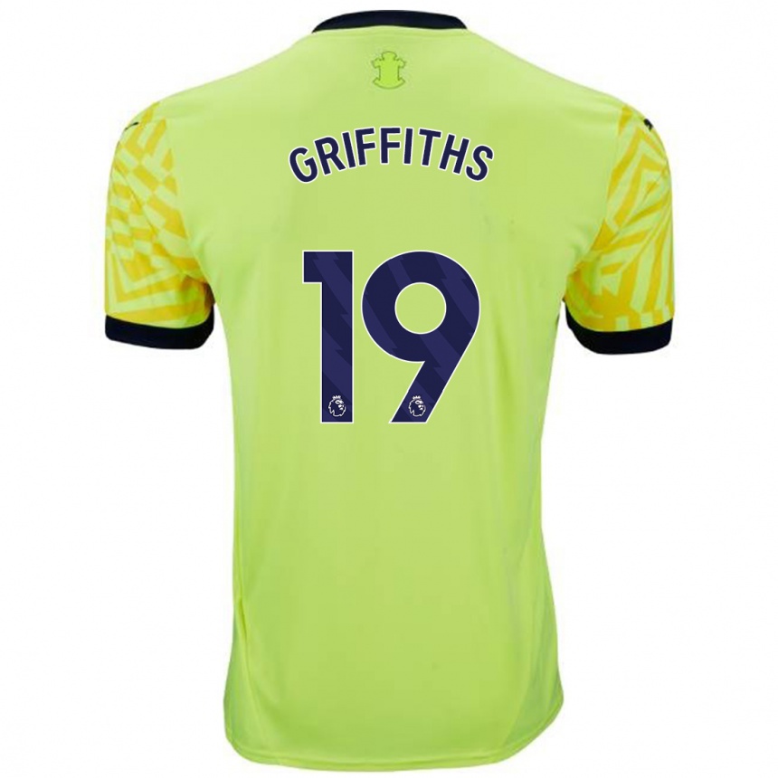 Niño Fútbol Camiseta Alice Griffiths #19 Amarillo 2ª Equipación 2024/25