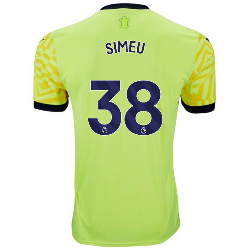 Niño Fútbol Camiseta Dynel Simeu #38 Amarillo 2ª Equipación 2024/25