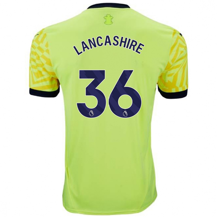 Niño Fútbol Camiseta Olly Lancashire #36 Amarillo 2ª Equipación 2024/25