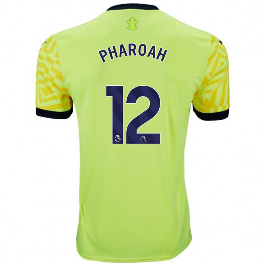 Niño Fútbol Camiseta Sophia Pharoah #12 Amarillo 2ª Equipación 2024/25