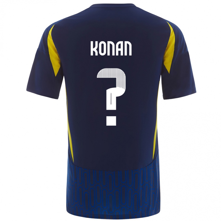 Niño Fútbol Camiseta Ghislain Konan #0 Azul Amarillo 2ª Equipación 2024/25