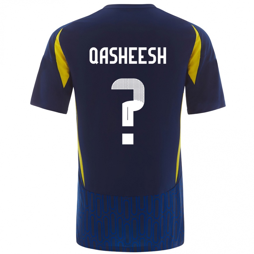 Niño Fútbol Camiseta Majed Qasheesh #0 Azul Amarillo 2ª Equipación 2024/25