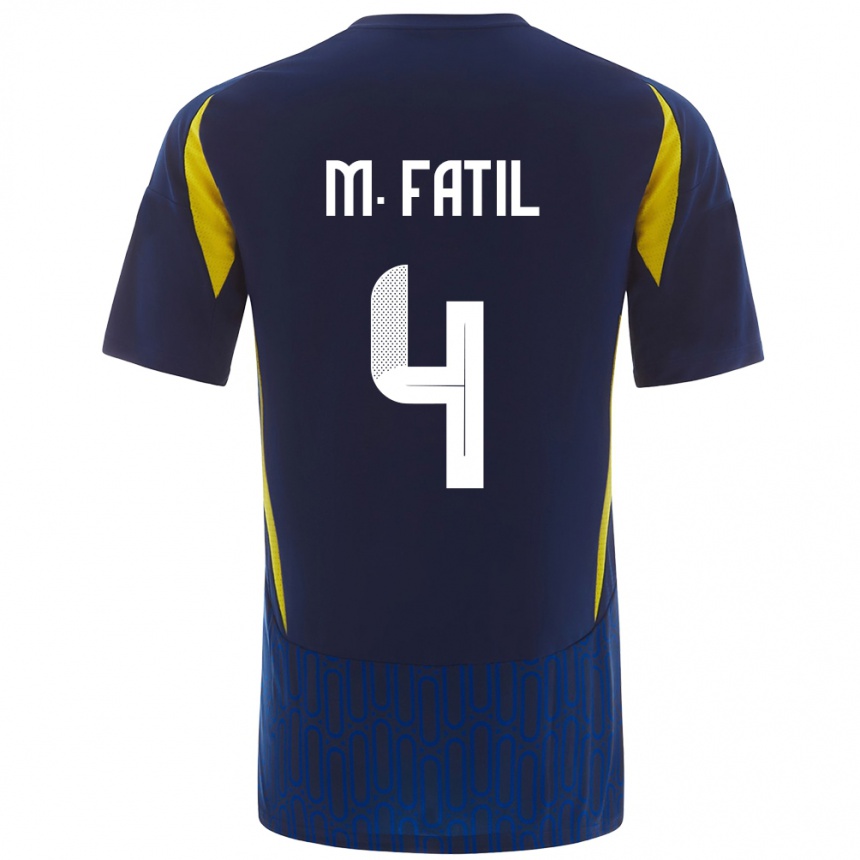 Niño Fútbol Camiseta Mohammed Al-Fatil #4 Azul Amarillo 2ª Equipación 2024/25