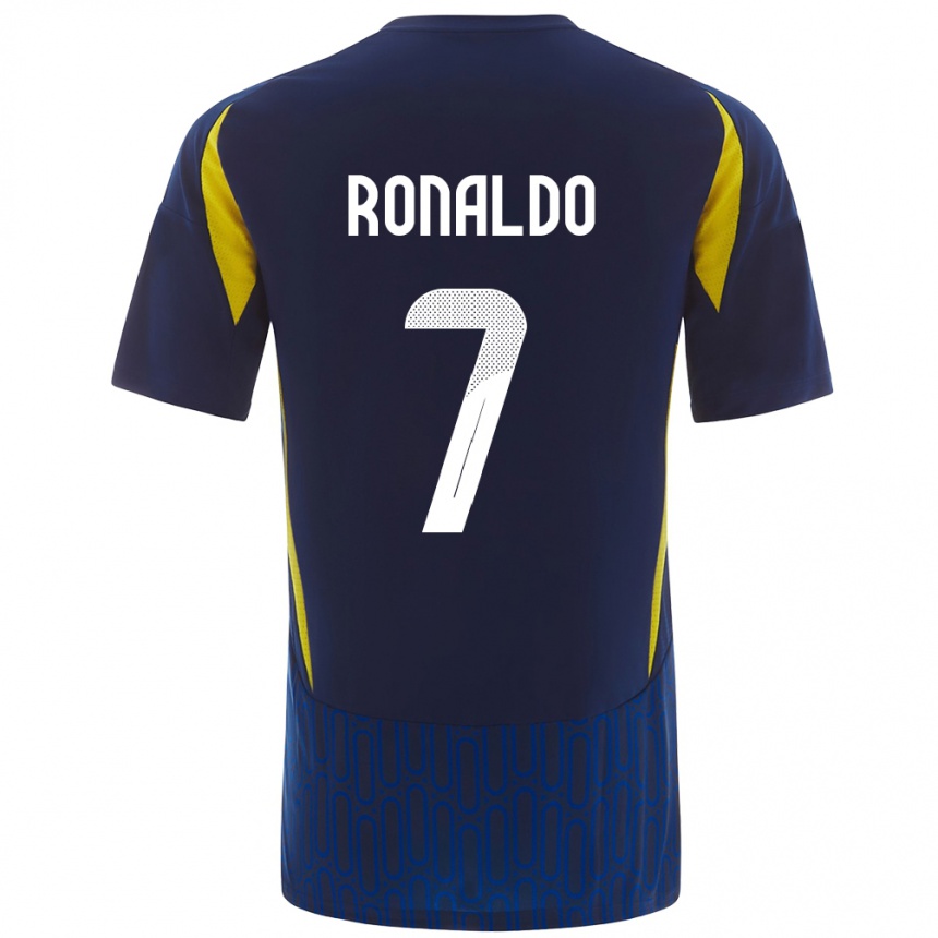 Niño Fútbol Camiseta Cristiano Ronaldo #7 Azul Amarillo 2ª Equipación 2024/25