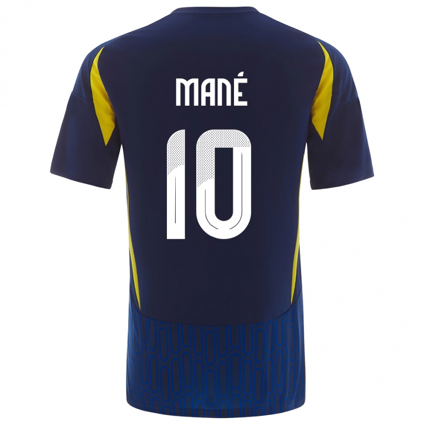 Niño Fútbol Camiseta Sadio Mane #10 Azul Amarillo 2ª Equipación 2024/25