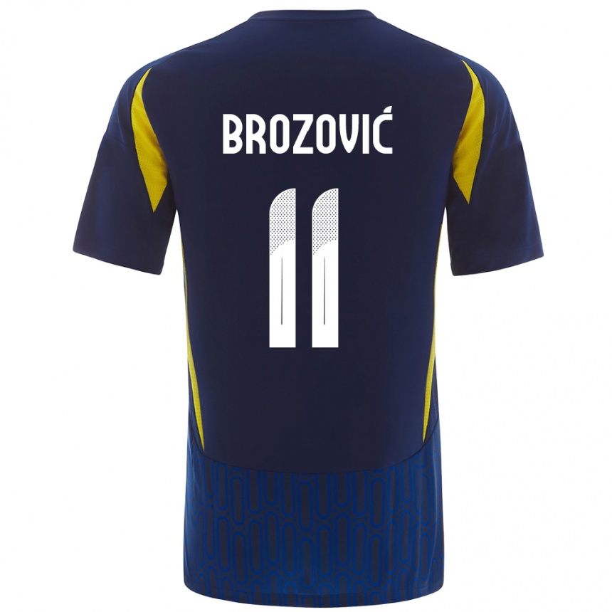 Niño Fútbol Camiseta Marcelo Brozovic #11 Azul Amarillo 2ª Equipación 2024/25