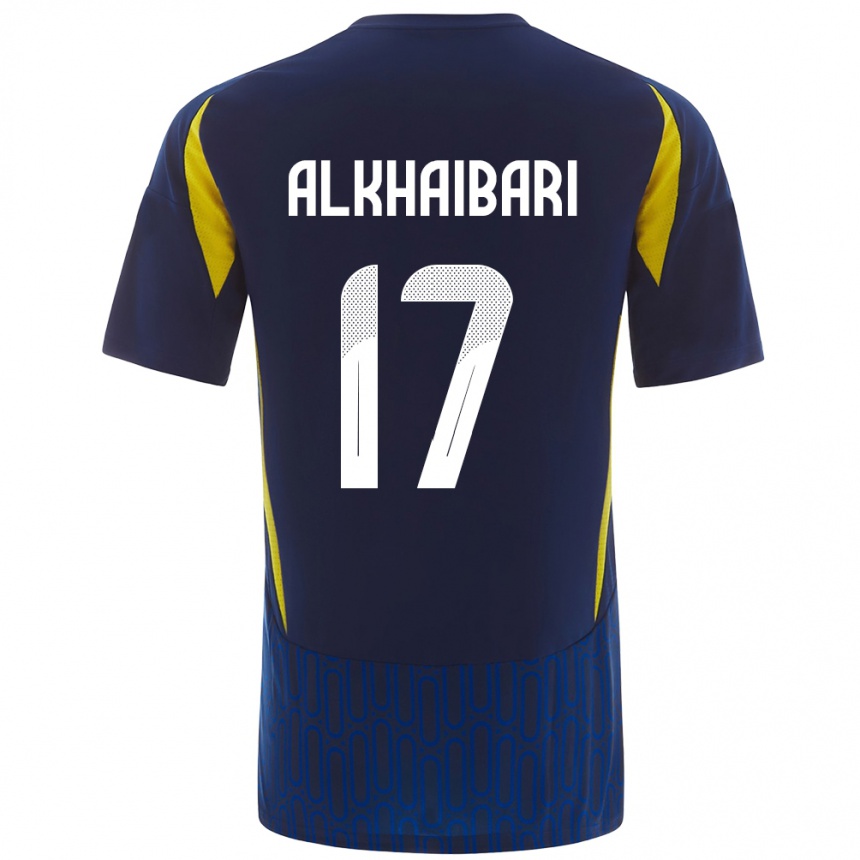 Niño Fútbol Camiseta Abdullah Al-Khaibari #17 Azul Amarillo 2ª Equipación 2024/25