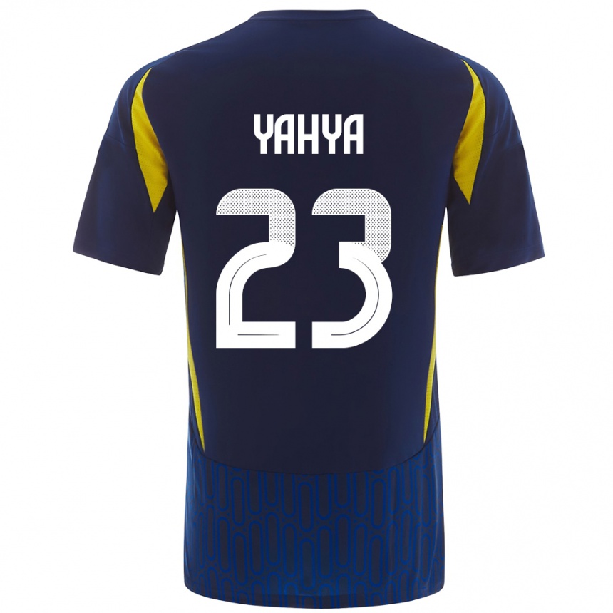 Niño Fútbol Camiseta Ayman Yahya #23 Azul Amarillo 2ª Equipación 2024/25