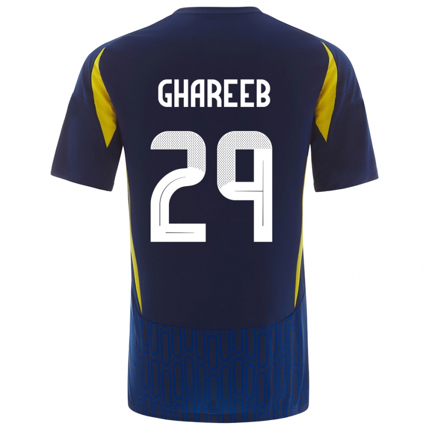 Niño Fútbol Camiseta Abdulrahman Ghareeb #29 Azul Amarillo 2ª Equipación 2024/25