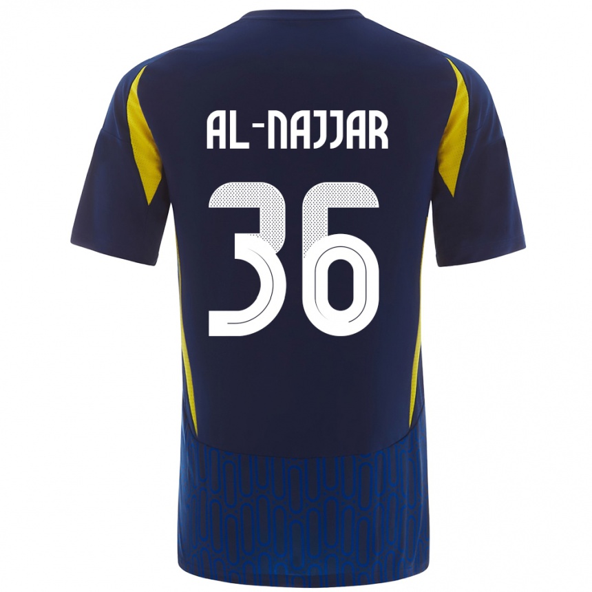 Niño Fútbol Camiseta Raghed Al-Najjar #36 Azul Amarillo 2ª Equipación 2024/25