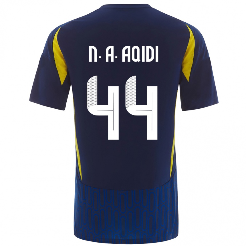 Niño Fútbol Camiseta Nawaf Al-Aqidi #44 Azul Amarillo 2ª Equipación 2024/25