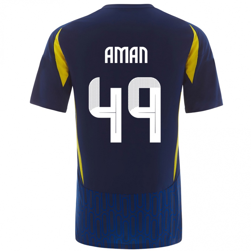 Niño Fútbol Camiseta Awad Aman #49 Azul Amarillo 2ª Equipación 2024/25