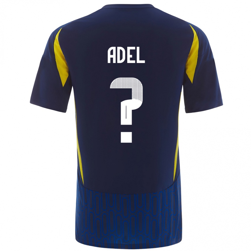 Niño Fútbol Camiseta Aida Adel #0 Azul Amarillo 2ª Equipación 2024/25