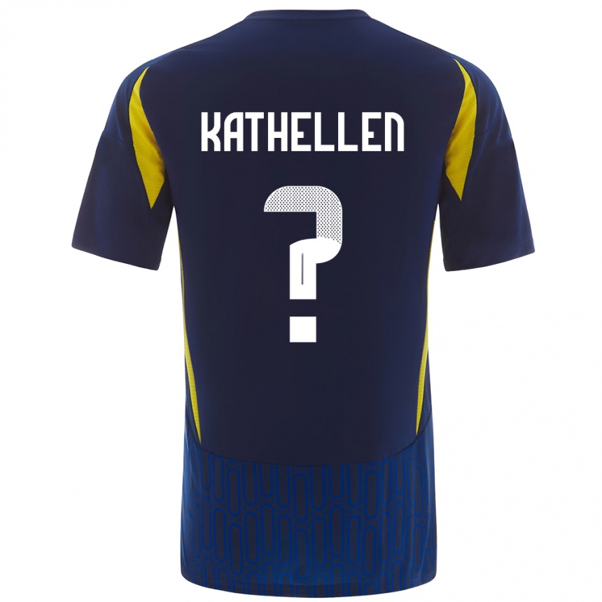 Niño Fútbol Camiseta Kathellen #0 Azul Amarillo 2ª Equipación 2024/25