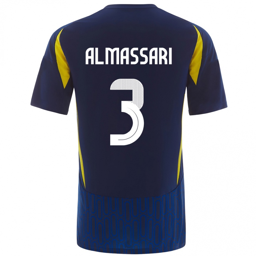 Niño Fútbol Camiseta Wadha Almassari #3 Azul Amarillo 2ª Equipación 2024/25