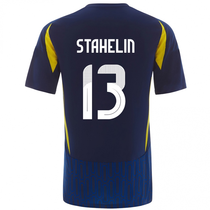 Niño Fútbol Camiseta Izabela Stahelin #13 Azul Amarillo 2ª Equipación 2024/25