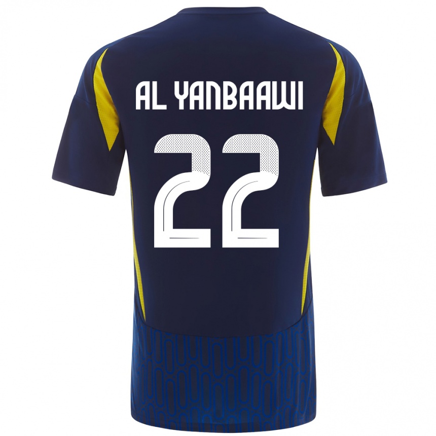 Niño Fútbol Camiseta Tahani Al-Yanbaawi #22 Azul Amarillo 2ª Equipación 2024/25