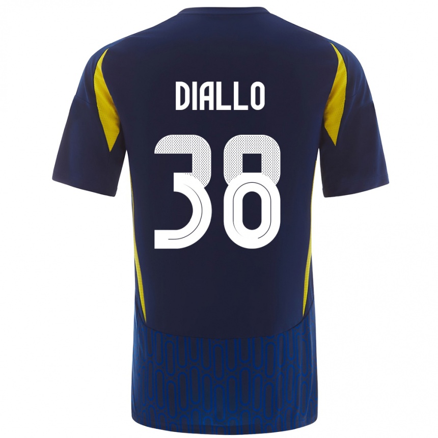 Niño Fútbol Camiseta Aminata Diallo #38 Azul Amarillo 2ª Equipación 2024/25