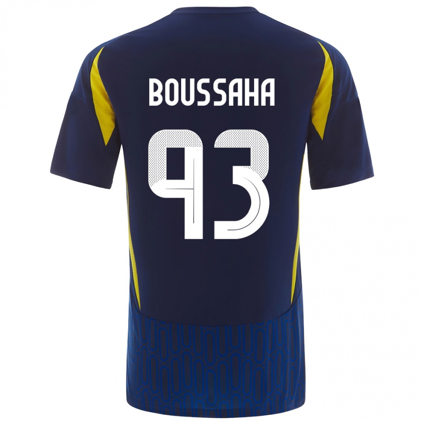 Niño Fútbol Camiseta Lina Boussaha #93 Azul Amarillo 2ª Equipación 2024/25