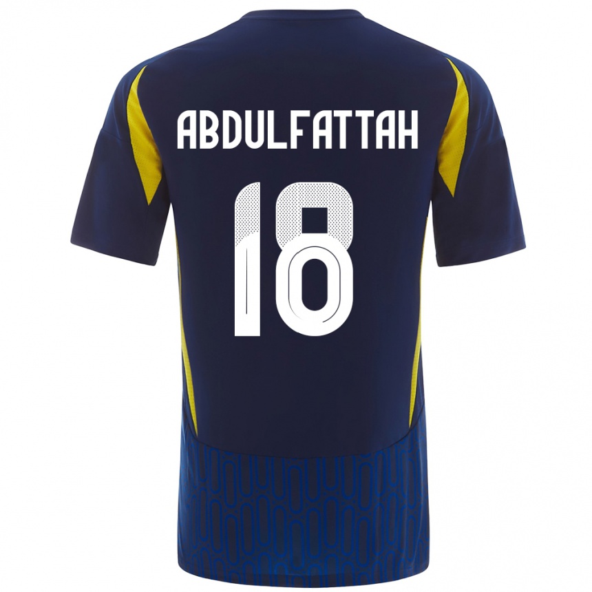 Niño Fútbol Camiseta Abdulfattah Adam #18 Azul Amarillo 2ª Equipación 2024/25