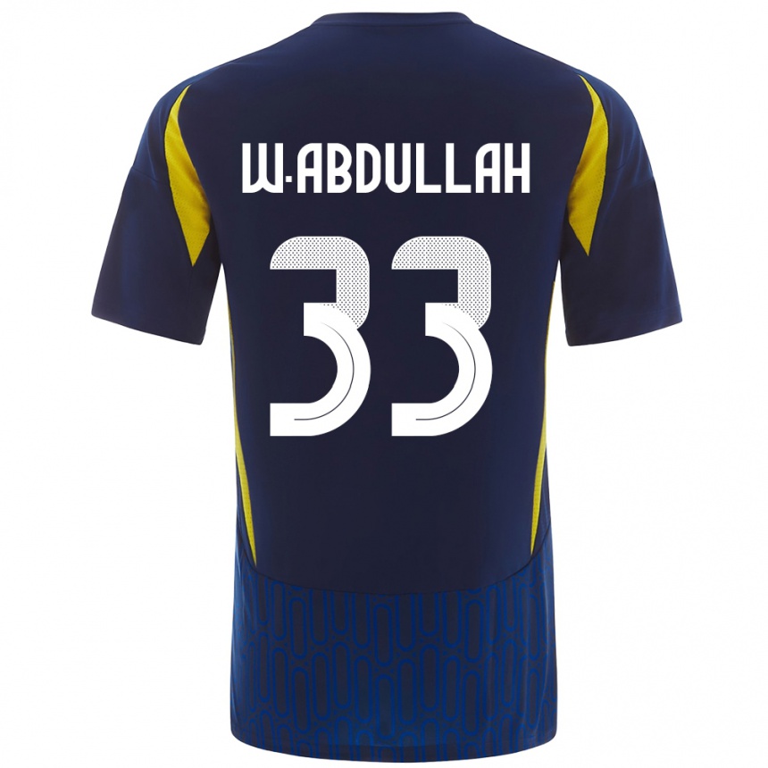 Niño Fútbol Camiseta Waleed Abdullah #33 Azul Amarillo 2ª Equipación 2024/25