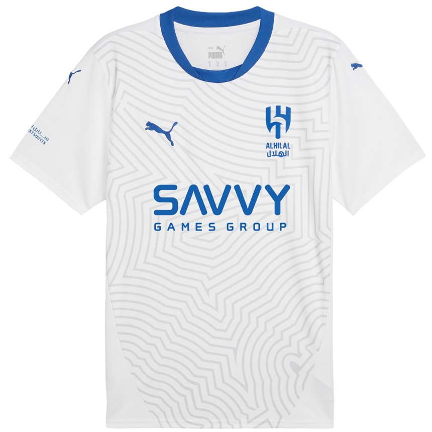 Niño Fútbol Camiseta Mohammed Al-Owais #21 Blanco Azul 2ª Equipación 2024/25