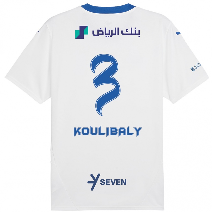 Niño Fútbol Camiseta Kalidou Koulibaly #3 Blanco Azul 2ª Equipación 2024/25