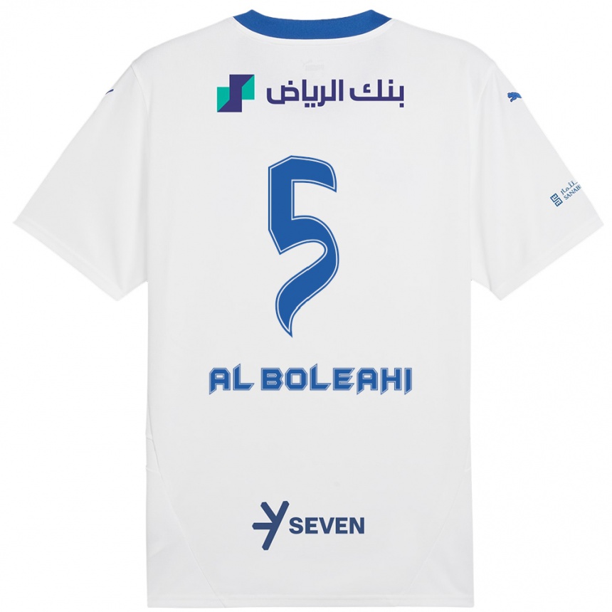 Niño Fútbol Camiseta Ali Al-Boleahi #5 Blanco Azul 2ª Equipación 2024/25