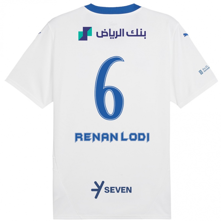 Niño Fútbol Camiseta Renan Lodi #6 Blanco Azul 2ª Equipación 2024/25