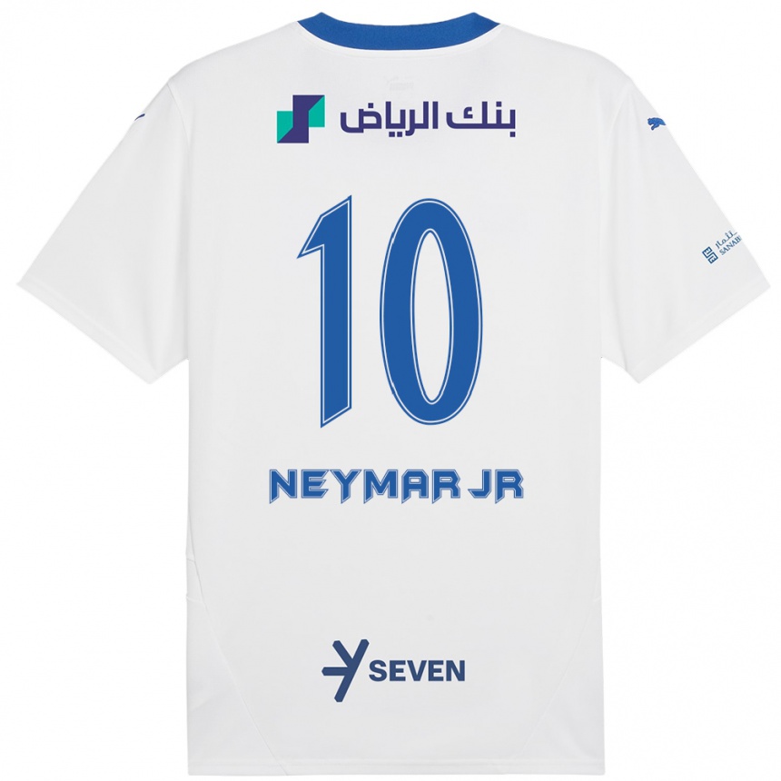 Niño Fútbol Camiseta Neymar #10 Blanco Azul 2ª Equipación 2024/25