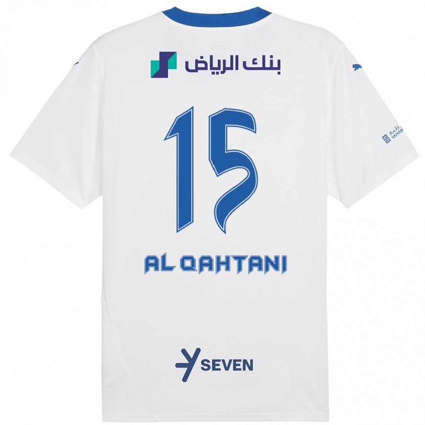 Niño Fútbol Camiseta Mohammed Al-Qahtani #15 Blanco Azul 2ª Equipación 2024/25