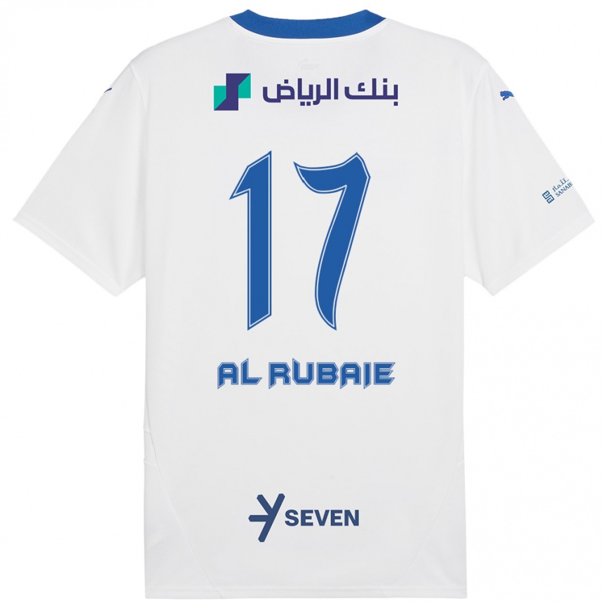 Niño Fútbol Camiseta Mohammed Al-Rubaie #17 Blanco Azul 2ª Equipación 2024/25