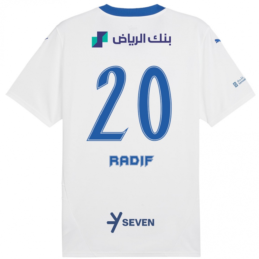 Niño Fútbol Camiseta Abdullah Radif #20 Blanco Azul 2ª Equipación 2024/25