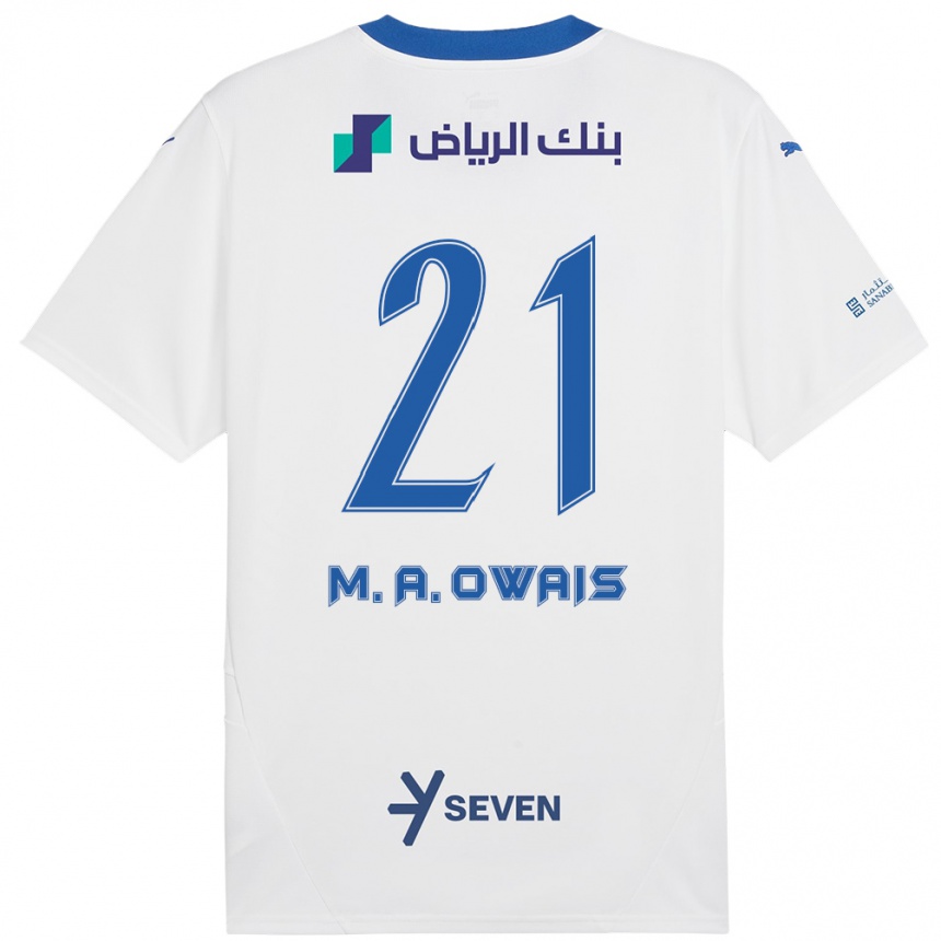 Niño Fútbol Camiseta Mohammed Al-Owais #21 Blanco Azul 2ª Equipación 2024/25