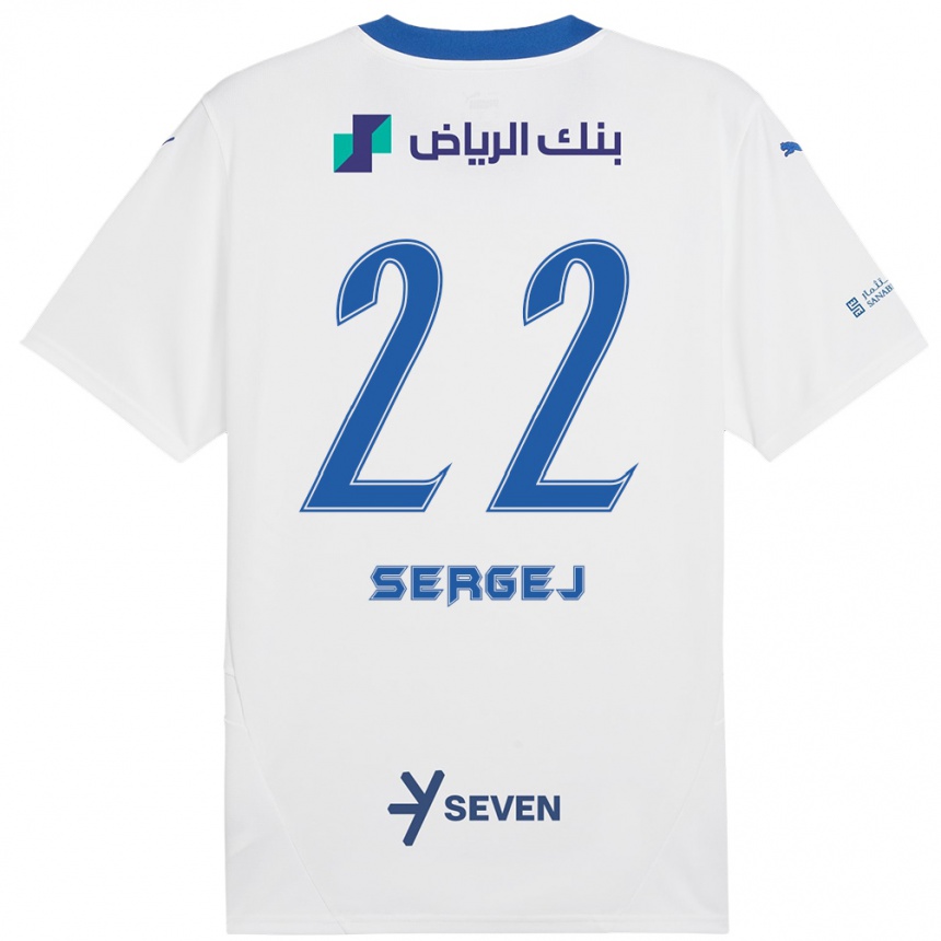 Niño Fútbol Camiseta Sergej Milinkovic-Savic #22 Blanco Azul 2ª Equipación 2024/25