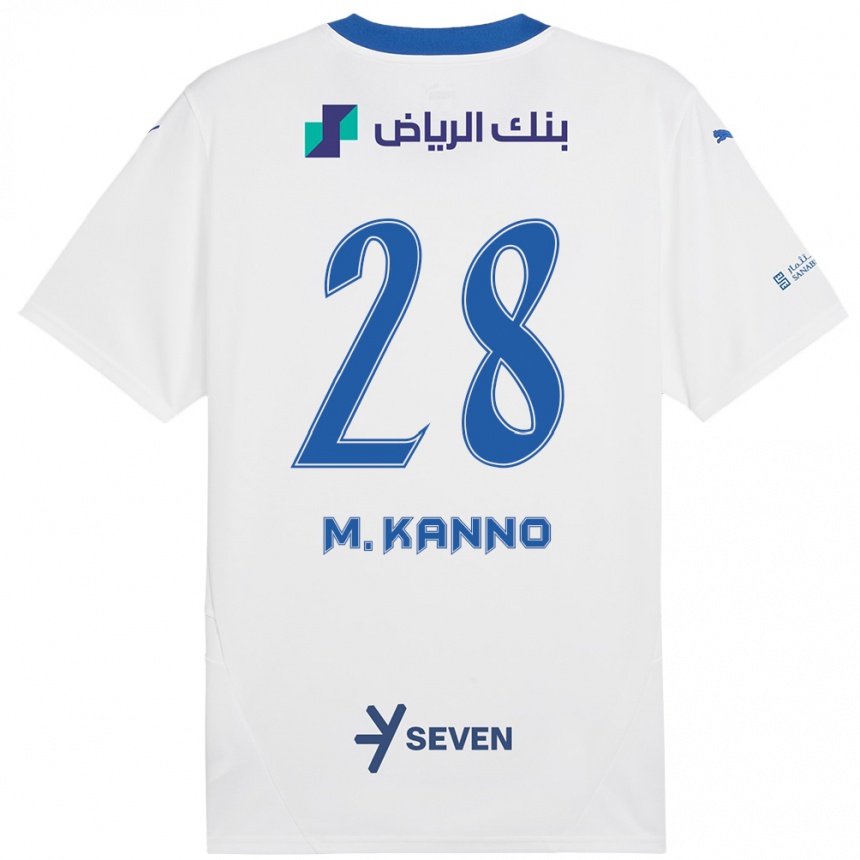 Niño Fútbol Camiseta Mohamed Kanno #28 Blanco Azul 2ª Equipación 2024/25